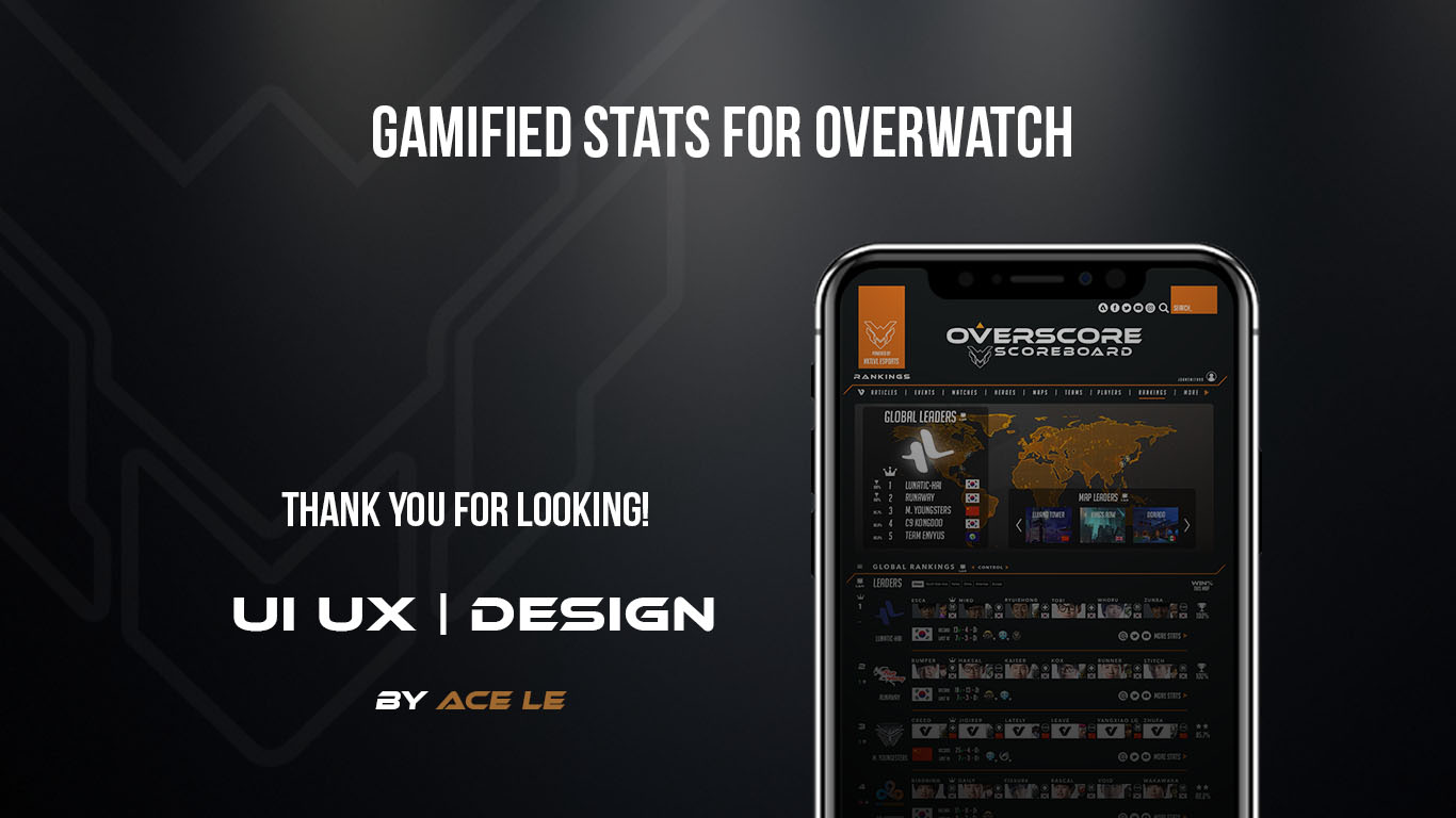 Gamified UI UX for Esports | Rankings for OverWatch | Ace ...